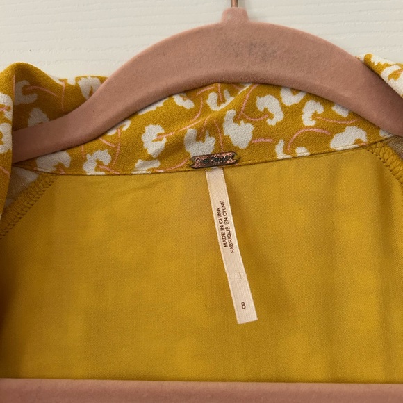 Free People Yellow Floral Wrap Dress - Picture 4 of 5